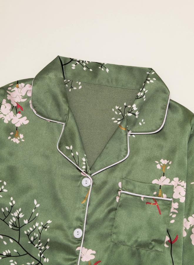 Take Two Women Graphic Print Long Sleeve Shirt and Pyjama Set - Image 3